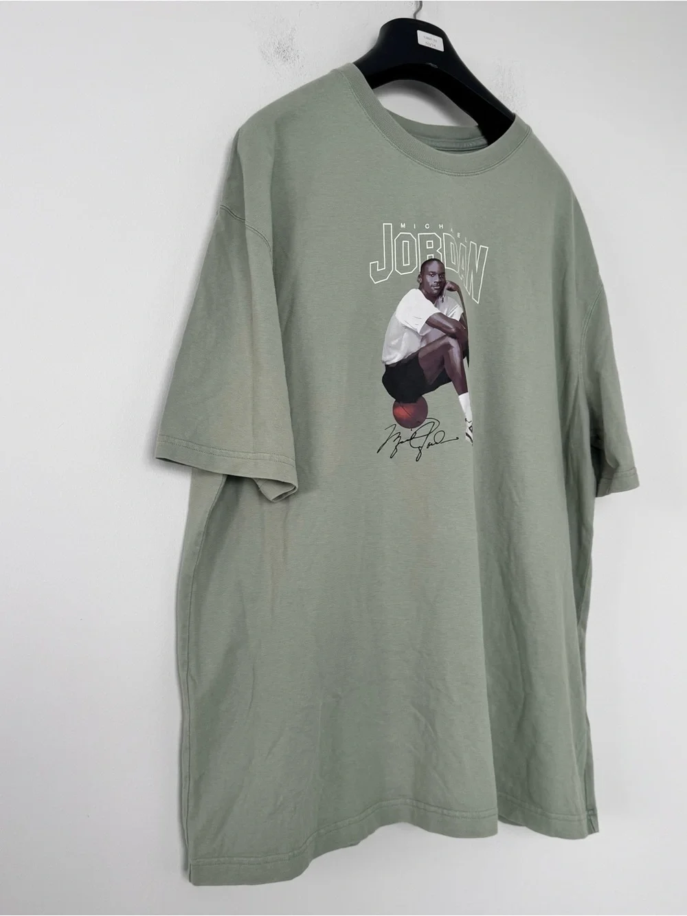 Nike Air Jordan Graphic T-Shirt Mens L Sage Green Michael Jordan Photo Print